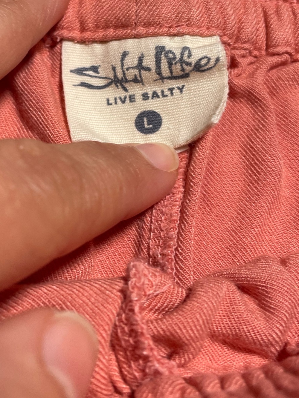 2 Pair of Salt Life Drawstring Shorts. Black/Peach. Size L. - Picture 6 of 15